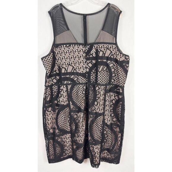 Metaphor Plus Size 24W Dress Black Sheath Silhouette Illusion Knee Length 210 - Picture 2 of 9